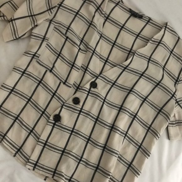 Topshop Asymmetrical Button Blouse - Picture 2 of 4